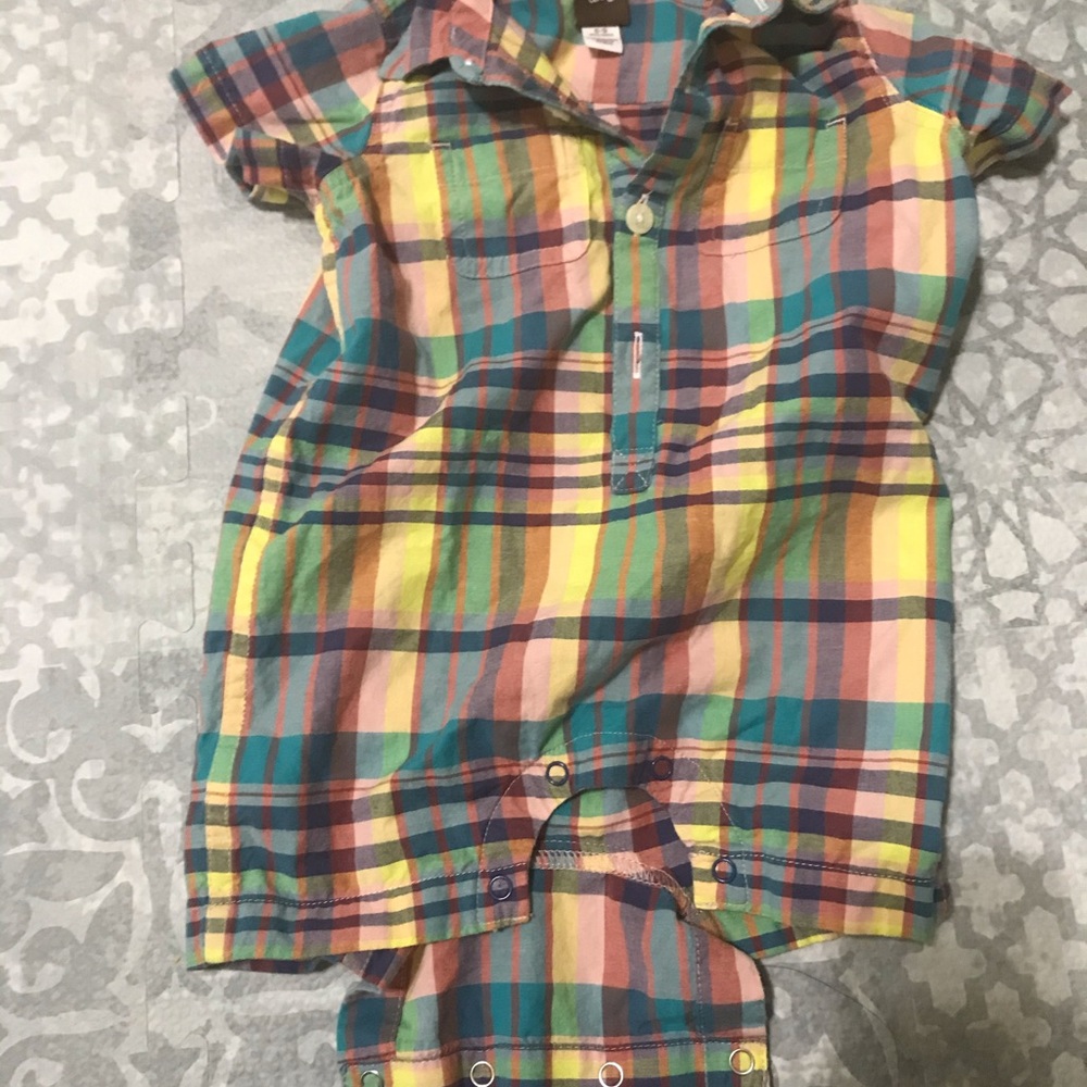Tea collection boys romper nwot